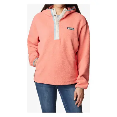 Dámská mikina s kapucí Columbia Helvetia Hoodie - faded peach/dark stone/blue