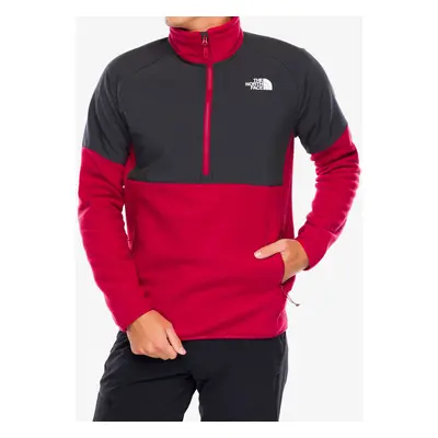 Mikina bez kapuce The North Face Glacier Heavyweight 1/2 Zip - garnet red/asphalt grey