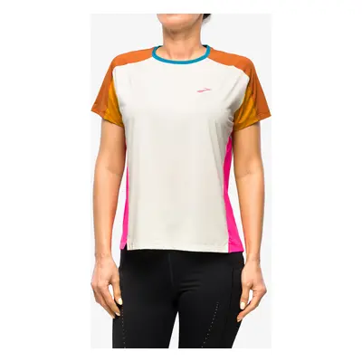 Běžecké tričko dámské Brooks Sprint Free Short Sleeve 2.0 - lightest sky/ochre/fuchsia