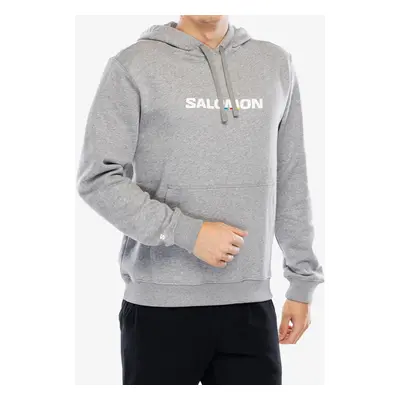 Mikina s kapucí Salomon Logo Perf HD - heather grey