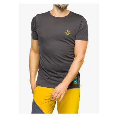 Tričko s potiskem La Sportiva Climbing on the Moon T-Shirt - carbon/giallo