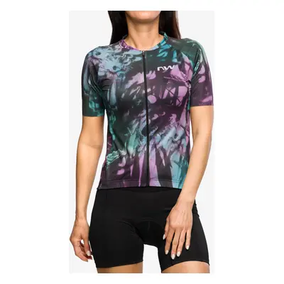 Cyklo triko dámské Northwave Blade Flower Woman Jersey Short Sleeve - black/turquoise