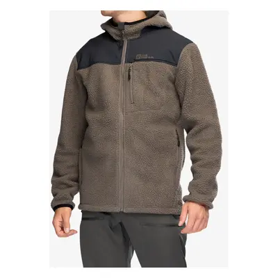 Fleecová bunda Jack Wolfskin Kammweg Pile FZ - cold coffee