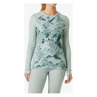 Dámská mikina Helly Hansen LIFA Merino Midweight Graphic Crew - green mist mountain camo a