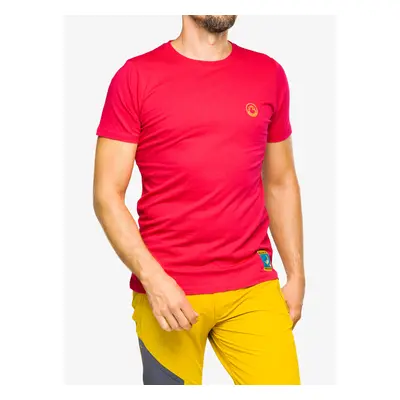 Bavlněné tričko La Sportiva Climbing on the Moon T-Shirt - fucsia/giallo