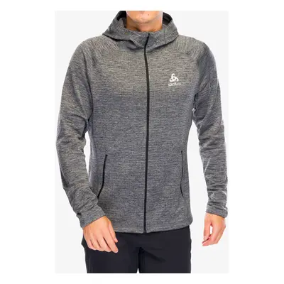 Mikina s kapucí Odlo Tencia Mid Layer Hoody Full Zip - dark grey melange