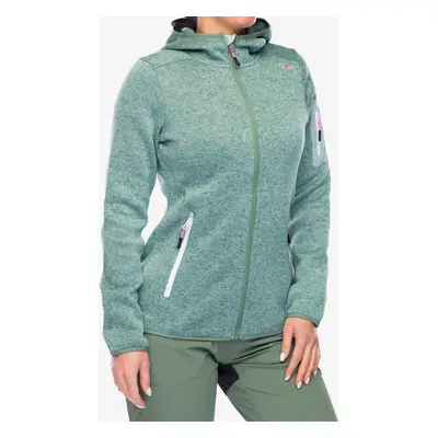 Fleecová mikina dámská CMP Londra Fix Hood Jacket Knitted - jade/salvia