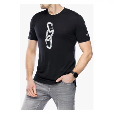 Merino triko Super.natural Carabineri Tee - jet black/vapor grey