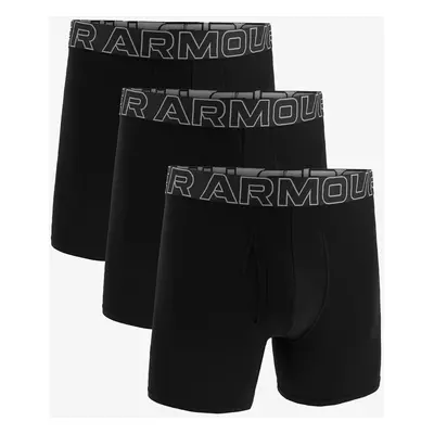 Funkční boxerky Under Armour Performance Cotton in 3-Pack Boxerjock - black/black/steel