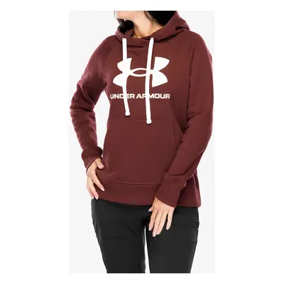 Dámská mikina Under Armour Rival Fleece Logo Hoodie - chestnut red/white