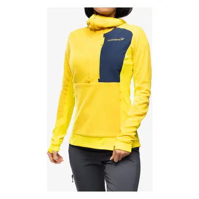 Fleece mikina dámská Norrona Lofoten Thermal Pro Hood - blazing yellow/sulphur