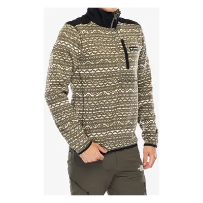 Fleece mikina Columbia Sweater Weather Printed Half Zip II - stone green madras multi