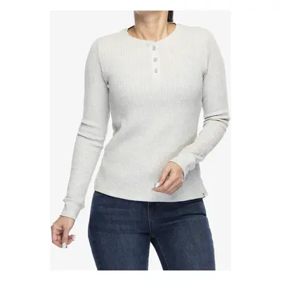 Dámská mikina Smartwool Waffle Long Sleeve Henley - ash heather