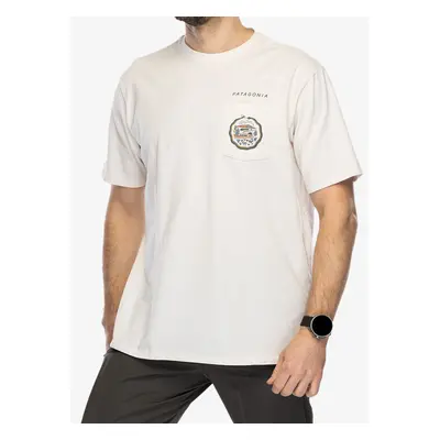 Bavlněné tričko Patagonia Commontrail Pocket Responsibili-Tee - birch white