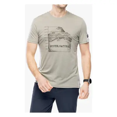 Merino triko Super.natural Peaks Tee - dried sage/black ink