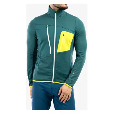 Mikina na zip Ortovox Fleece Grid Jacket - pacific green