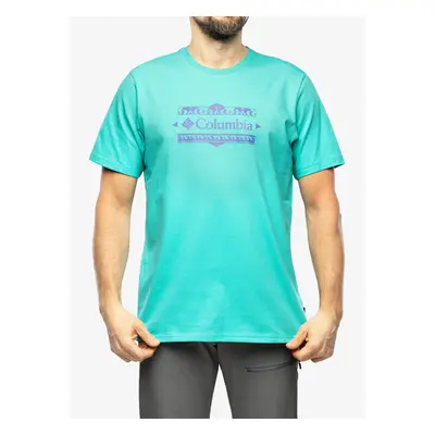 Tričko s potiskem Columbia Explorers Canyon Back SS Tee - bright aqua/bordered beauty