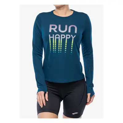 Dámská mikina bez kapuce Brooks Distance Long Sleeve 3.0 - htr ocean drive