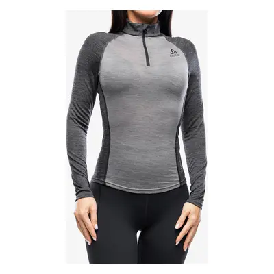 Funkční mikina dámská Odlo Natural Performance PW BL Top Turtle Neck LS Half Zip - grey melange