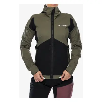 Damska bunda na skialpy adidas TERREX Techrock GORE-TEX WINDSTOPPER Softshell Jkt - olive strata