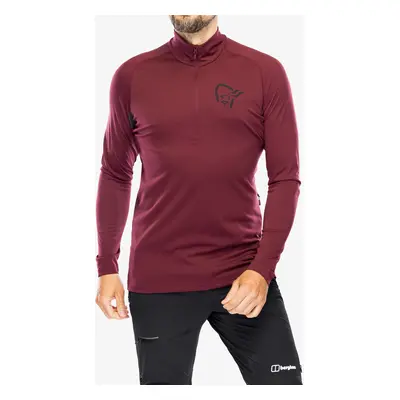 Mikina na kolo Norrona Fjora Equaliser LS Zip Top - tawny port