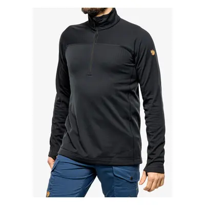 Fleece mikina Fjallraven Abisko Lite Fleece Half Zip - black