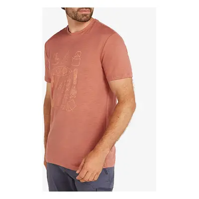 Tričko s potiskem Icebreaker Merino Tech Lite SS T Camp Essentials - cedar wood