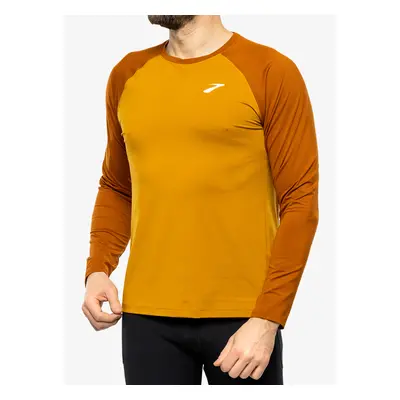 Mikina na běhání Brooks Atmosphere Long Sleeve 2.0 - ochre/hazelwood