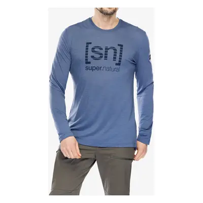 Longsleeve Super.natural Grid Logo Ls - night blue/blueberry