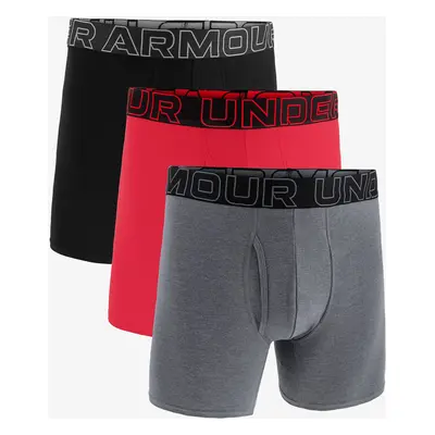 Funkční boxerky Under Armour Performance Cotton in 3-Pack Boxerjock - castlerock full htr/red/st