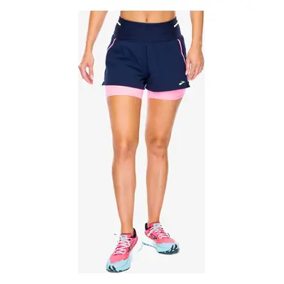 Běžecké kraťasy dámské Brooks High Point 3in 2-in-1 Short 2.0 - navy/neo pink