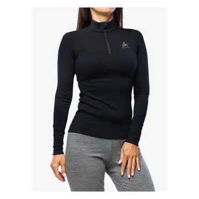 Funkční mikina dámská Odlo Merino BL Top Turtle Neck LS Half Zip - black