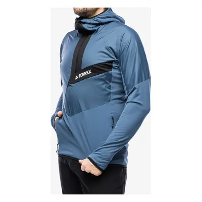 Pánská mikina adidas TERREX Techrock Ultralight Half Zip Hooded Fleece - wonder steel