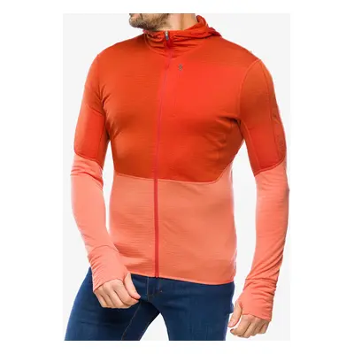 Rozepínací mikina Icebreaker Merino Realfleece Descender LS Zip Hoodie - molten/ember/cb