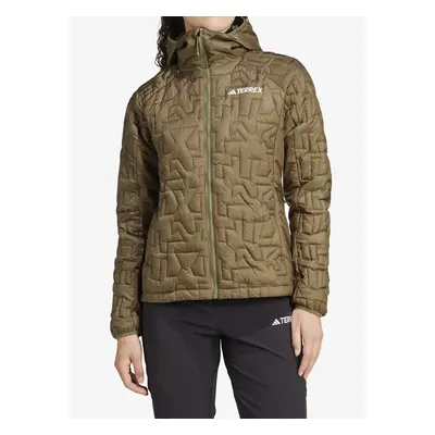 Zateplená bunda dámská adidas TERREX Xperior PrimaLoft Loose Fill Insulated Hooded Jkt - olive s