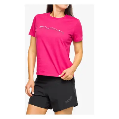 Bavlněné tričko dámské Inov-8 Graphic Tee SS Ridge - pink