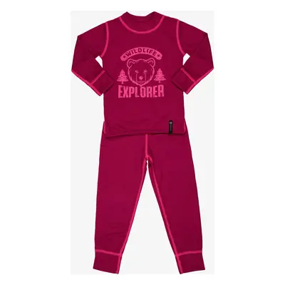 Sada spodního prádla Sensor DF Set Wild Tee L/S + Underpants Youth - lilla