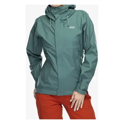 Dámská bunda do deště Rab Downpour Eco Jacket - eucalyptus