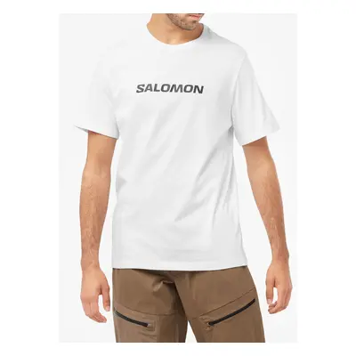 Bavlněné tričko Salomon Logo Perf S/S Tee - white