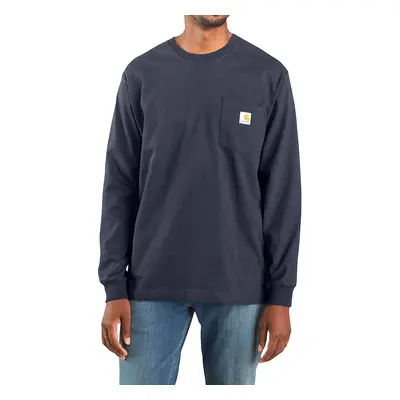 Tričko s dlouhým rukávem Carhartt Workwear Pocket T-Shirt L/S - navy