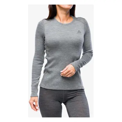 Dámská funkční mikina Odlo Merino BL Top Crew Neck LS - steel grey melange