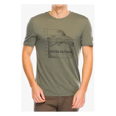 Merino triko Super.natural Peaks Tee - tea leaf/black ink