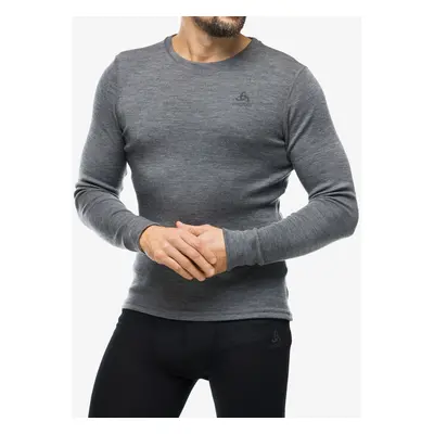 Funkční mikina Odlo Merino BL Top Crew Neck LS - steel grey melange