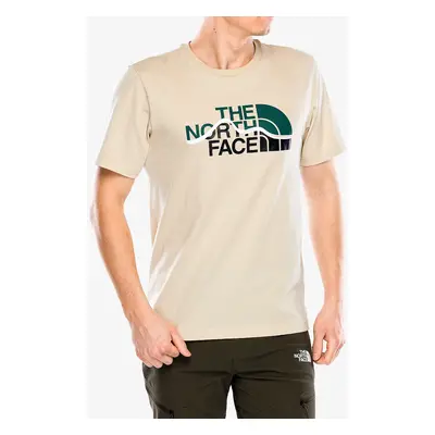 Bavlněné tričko The North Face S/S Mountain Line Tee - gravel