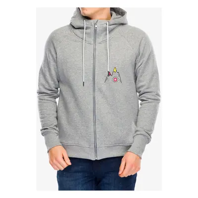 Rozepínací mikina Majesty Mountain Zipped Hoodie - grey