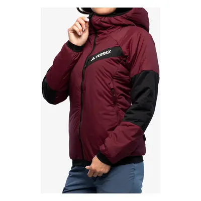 Zateplená bunda dámská adidas TERREX Techrock Stretch PrimaLoft Hooded Jkt - shadow red/black