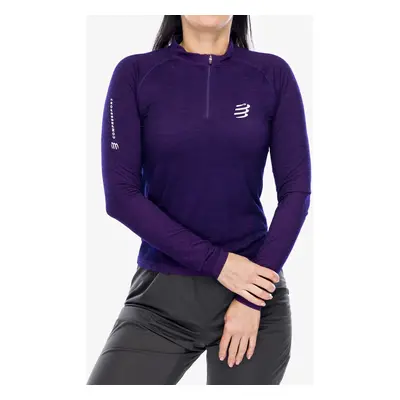 Mikina na běhání dámská Compressport Trail HZ LS Tshirt W - purple