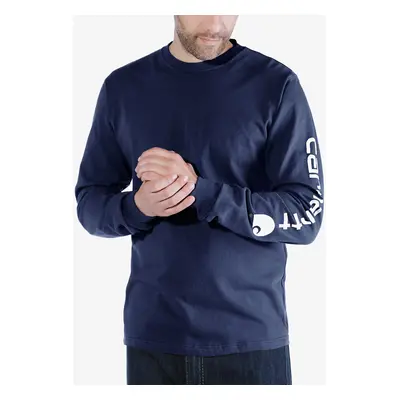 Tričko s dlouhým rukávem Carhartt Sleeve Logo T-Shirt L/S - navy