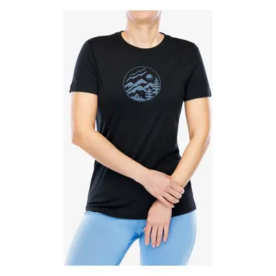 Merino triko dámské Icebreaker Merino Tech Lite III SS Tee Camping Circle - black