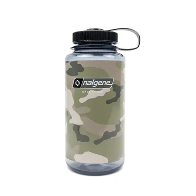 Turistická láhev Nalgene Wide Mouth oz (1000ml) - gray w/black camo